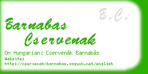 barnabas cservenak business card